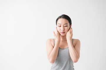 Fototapeta premium ビューティー・女性・白バック