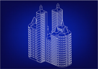 Fototapeta premium Frame of white buildings