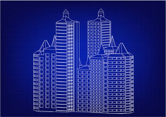 Fototapeta premium Frame of white buildings