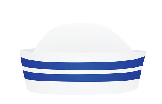 White sailor hat. vector illustration