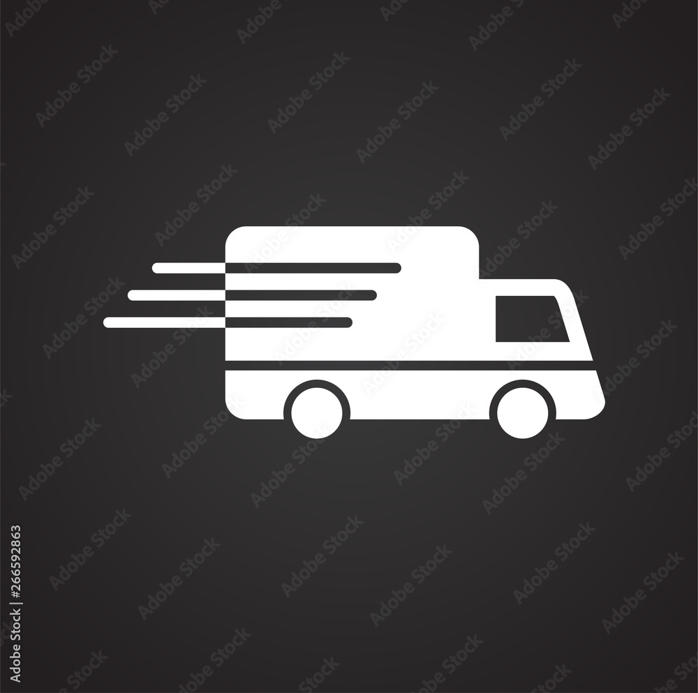 Poster delivery related icon on background for graphic and web design. simple vector sign. internet concept