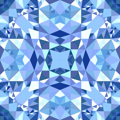 Naklejka na ściany i meble Blue abstract repeating triangle mosaic kaleidoscope wallpaper pattern - ethnic vector background graphic