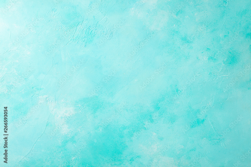 Wall mural Turquoise, blue stone background with high resolution. Top view. Copy space.