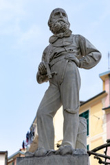 LA SPEZIA, LIGURIA/ITALY  - APRIL 22 : Monument to Garibaldi in Monterosso Liguria Italy on April 22, 2019