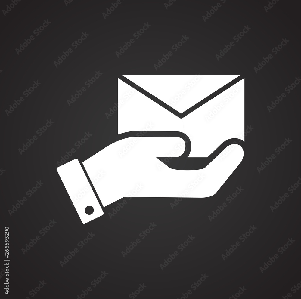 Poster delivery related icon on background for graphic and web design. simple vector sign. internet concept