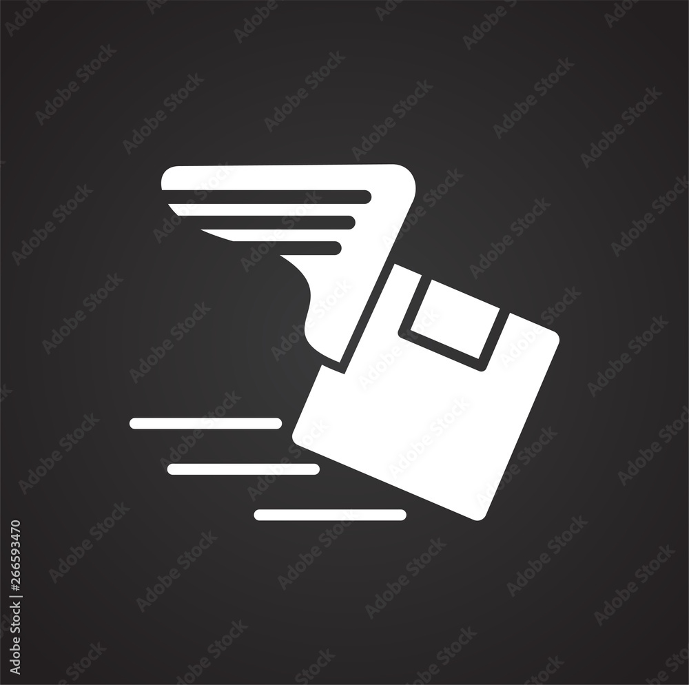 Poster delivery related icon on background for graphic and web design. simple vector sign. internet concept