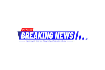 Breaking News template title on white background for screen TV channel. Flat vector illustration EPS10