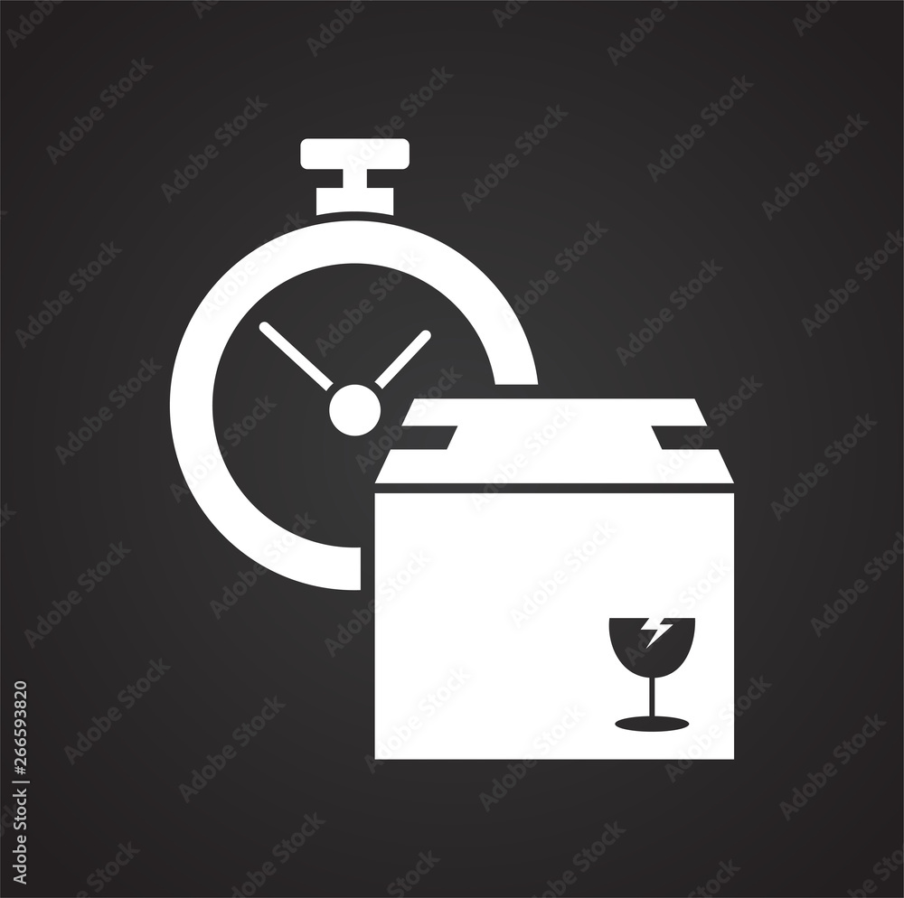 Poster delivery related icon on background for graphic and web design. simple vector sign. internet concept