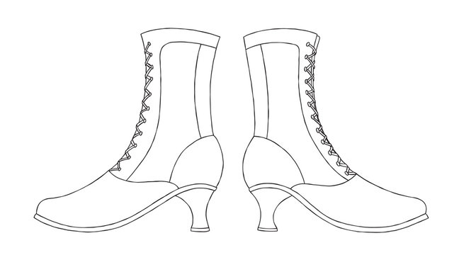 Doodle lady, girl or woman heels shoes