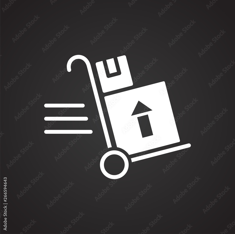 Poster delivery related icon on background for graphic and web design. simple vector sign. internet concept
