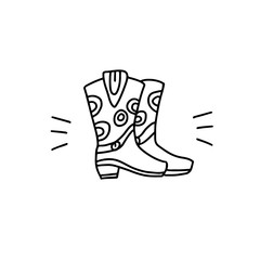 Cowboy boots linear icon. Vector Illustration. - 266594682