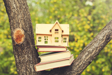 house model on books