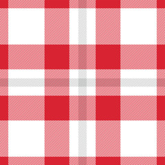 Red and white plaid seamless pattern