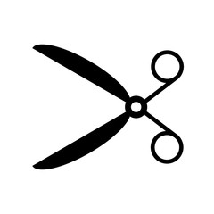 Flat icon cutting scissors for applications, public places and web sites. Vector illustration