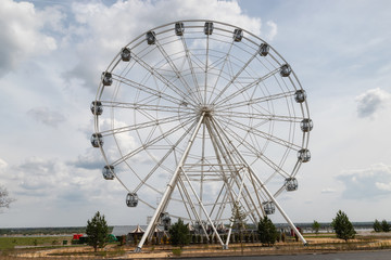 View of the big Ferris wheel in the city Park