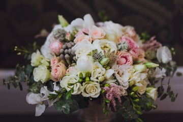 beautiful wedding bouquet of roses
