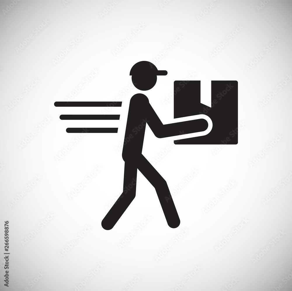 Poster delivery related icon on background for graphic and web design. simple vector sign. internet concept