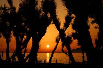 Amazing summer sunset taken on the beach on the greek island Kos.