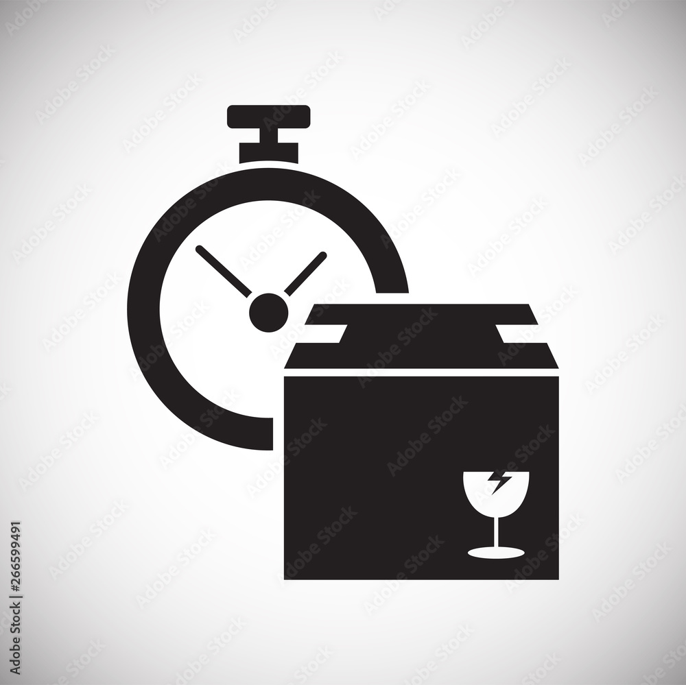 Poster delivery related icon on background for graphic and web design. simple vector sign. internet concept