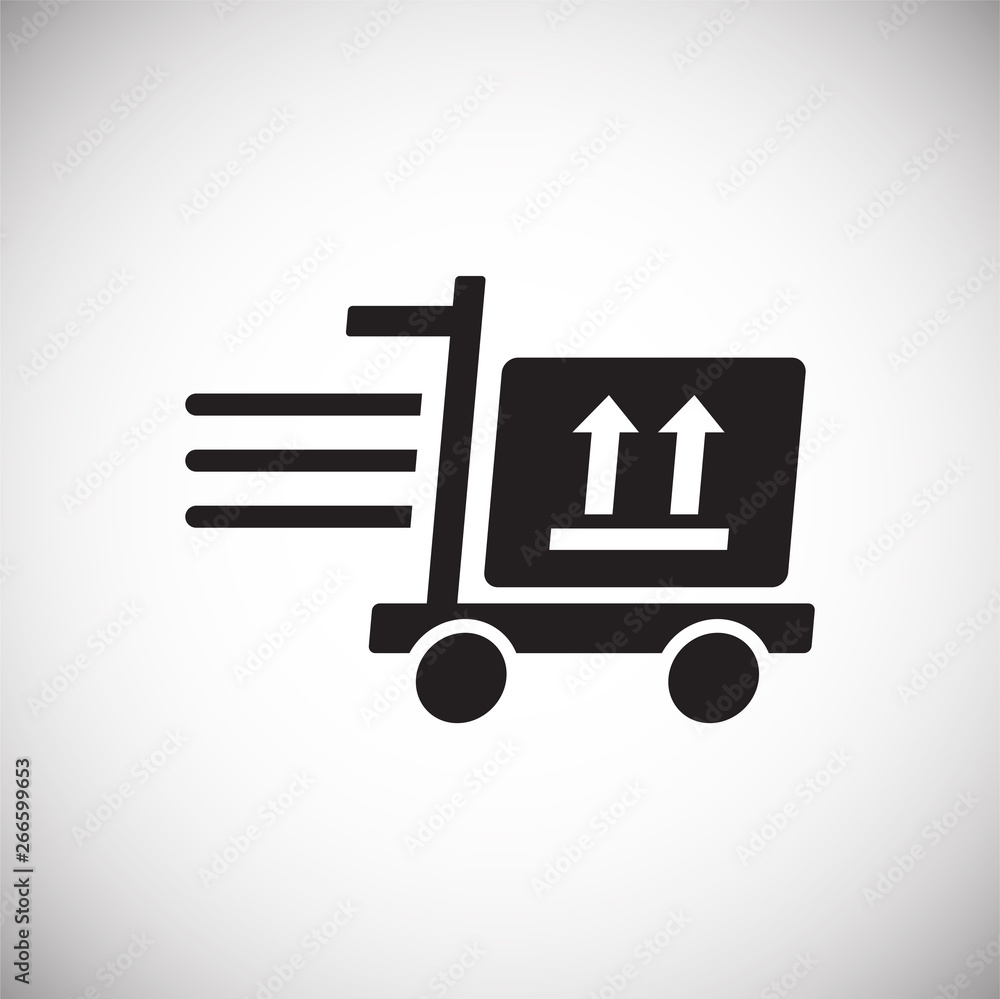 Poster delivery related icon on background for graphic and web design. simple vector sign. internet concept