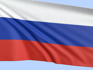 Obraz premium flag of russia waving in the wind