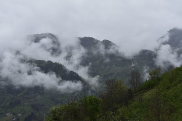clouds over the mountains