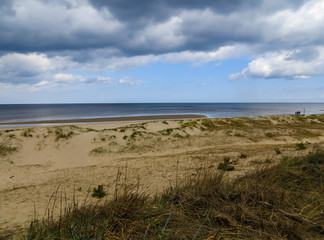 Beautiful view of the Gulf of Riga in early spring, in anticipation of thunderstorms.