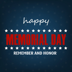 Memorial Day card with stars . Vector