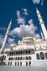 Fototapeta na wymiar Exterior Shot Of Kocatepe Mosque, Ankara, Turkey