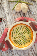 Homemade omelet with asparagus