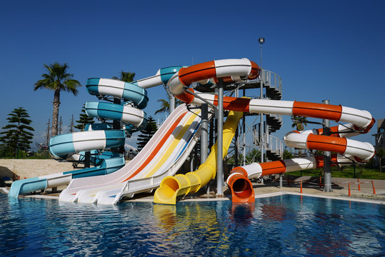 Colorful water slides