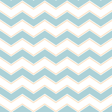Classic chevron zigzag seamless pattern. Memphis group style pastel blue colors vector gentle background