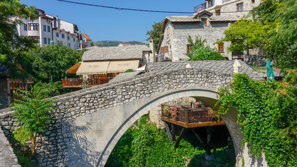 Altstadt von Mostar am Neretva in Bosnien Herzegowina 