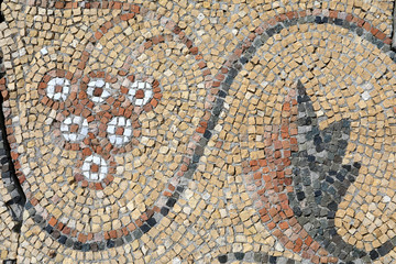 Details of antique floor mosaic