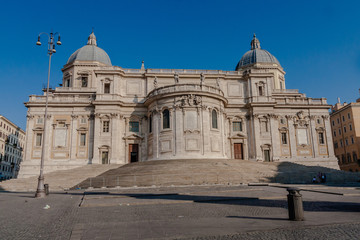 Fototapeta na wymiar Basilica Papale di Santa Maria Maggiore, a view from Piazza dell'Esquilino