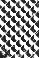 Grunge abstract isometric pattern. Vertical black and white backdrop.