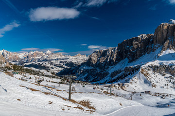 Panorama of Dolomites Alps, Val Gardena, Italy