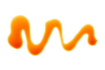 Spilled soy sauce isolated on a white background