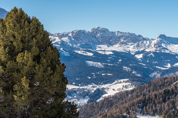 Panorama of Dolomites Alps, Val Gardena, Italy