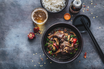 Stew lamb in pot, popular Hong Kong dish during winter