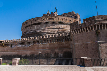 Fototapeta na wymiar Castel Sant'Angelo, a circular, 2nd-century castle housing furniture & paintings collections in Renaissance apartments.