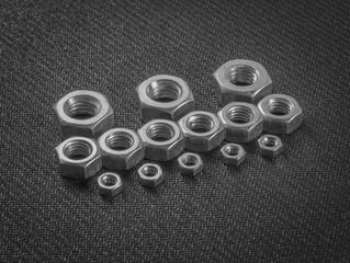 Hexagon nuts black and white