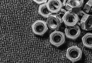 Hexagon nuts black and white