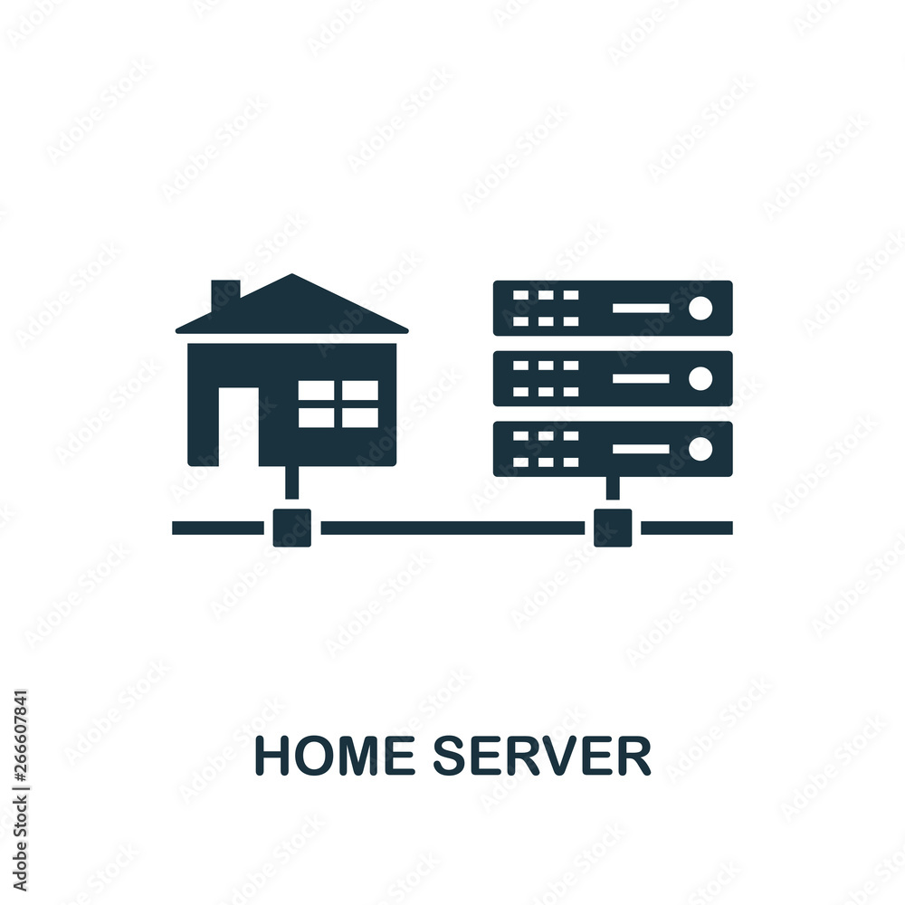 Poster home server icon. creative element design from icons collection. pixel perfect home server icon for 