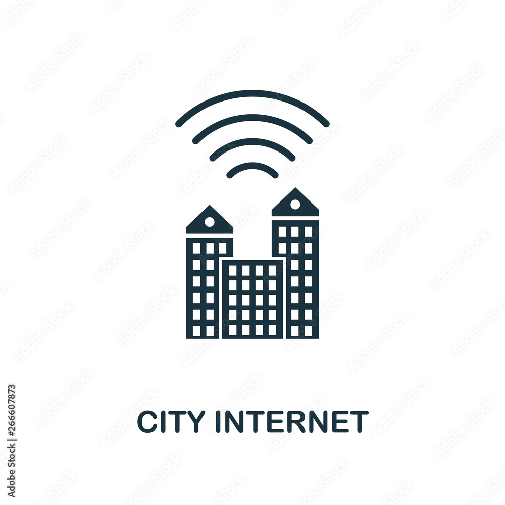 Poster city internet icon. creative element design from icons collection. pixel perfect city internet icon 