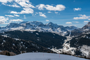 Panorama of Dolomites Alps, Val Gardena, Italy