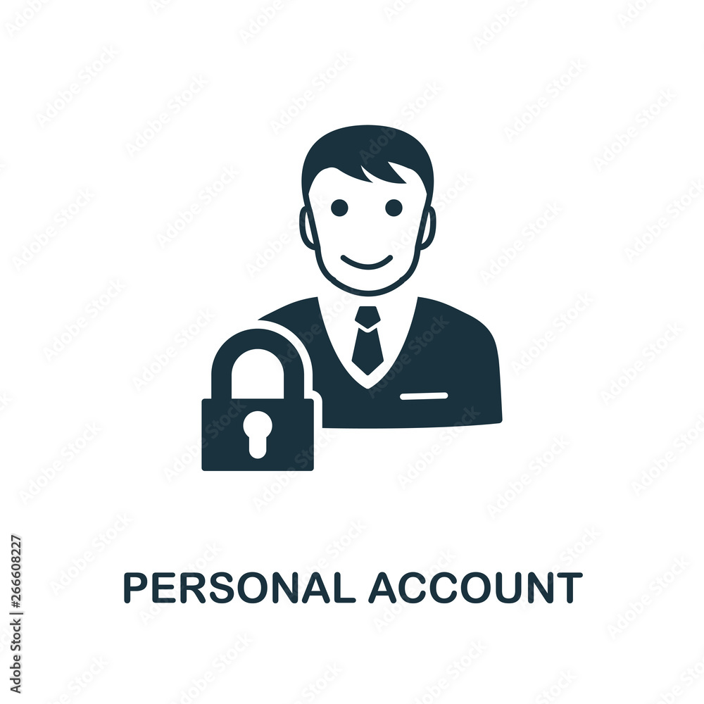 Poster personal account icon. creative element design from icons collection. pixel perfect personal account