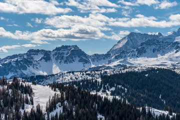 Panorama of Dolomites Alps, Val Gardena, Italy