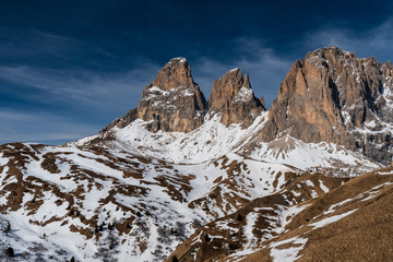 Obraz premium Panorama of Dolomites Alps, Val Gardena, Italy
