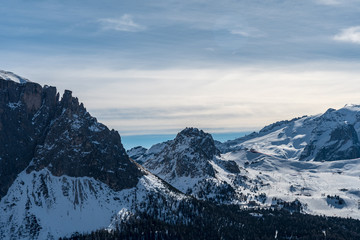 Fototapeta premium Panorama of Dolomites Alps, Val Gardena, Italy